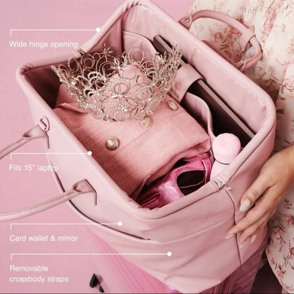 BEIS Wicked Weekender Travel Bag in Pink - Picture 2 of 13